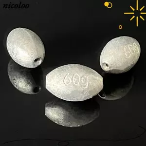 NICOLOO 20 Chiếc Chì Chìm Câu Cá, Chì 0.4g-4g Trọng Lượng Câu Cá, Dụng Cụ Câu Cá Hình Ô Liu