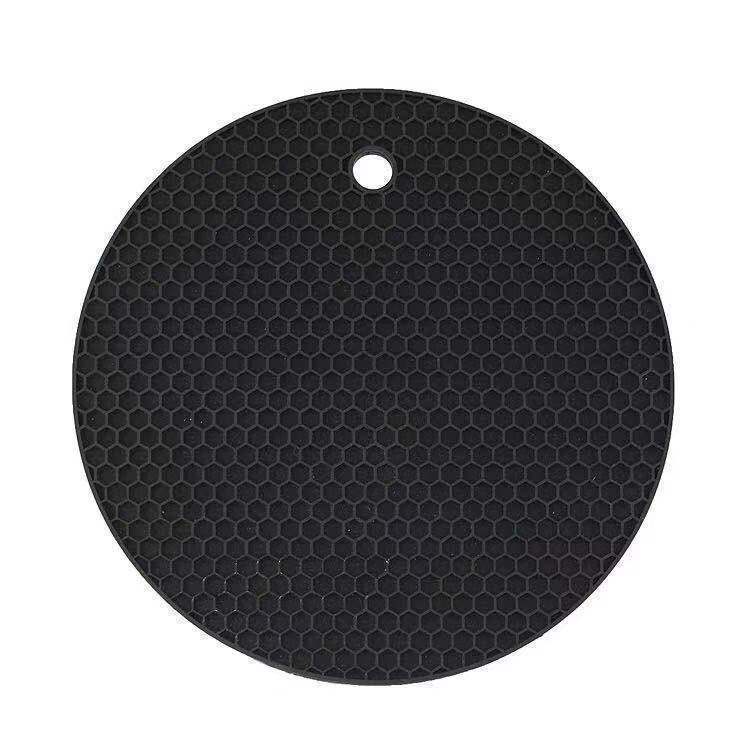 ((Màu ngẫu nhiên) Tấm lót silicon tổ ong tròn 1 miếng Thảm chống bỏng chống trượt Tấm cách nhiệt Nồi Thảm trải bàn silicon Dễ dàng làm sạch Tính khí cao