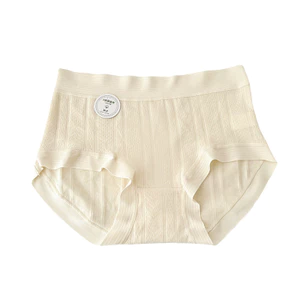 Quần lót liền mạch cỡ lớn dành cho nữ, Chất liệu 100% Cotton, Kháng khuẩn, Thiết kế giữa eo.