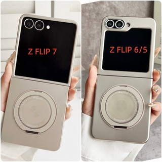 Ốp từ tính có giá đỡ vòng kim loại xoay được cho Samsung Galaxy Z Flip 7 6 5 4 3 Slim Protect Cover Flip7 Flip6