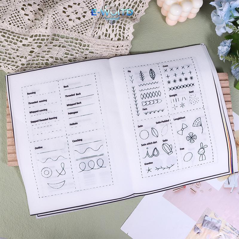 E-WOITD DIY Stitch Book Thêu Stitch Book May Sách Thêu Cho Người Mới Bắt Đầu Thêu Người Lớn Đồ Dùng Học Tập E-WOITD