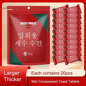 TRTR 20 Chiếc Minipressed Khăn Viên Dùng Một Lần Di Động Có Thể Tái Sử Dụng Khăn Thier Phong Cách Magicpressed VN