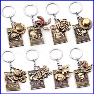 SQ3 Anime ONE PIECE Muốn Móc Khóa Luffy Sanji Zoro Nami Móc Khóa Túi Kim Loại Mặt Dây Chuyền Móc Chìa Khóa GIfts QS3