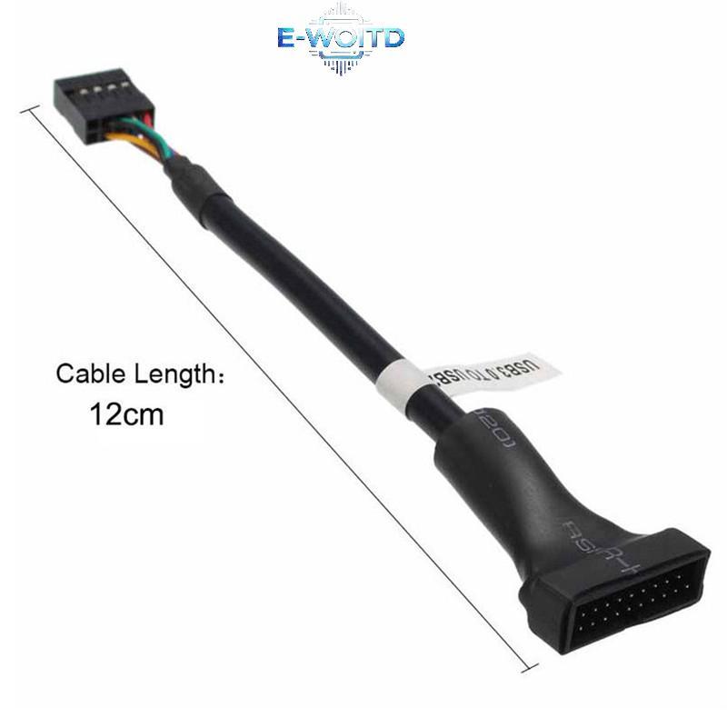 E-WOITD USB 3.0 20-Pin Nam Sang USB 2.0 9 Chân Bo Mạch Chủ Đầu Nữ Adapter Cáp E-WOITD