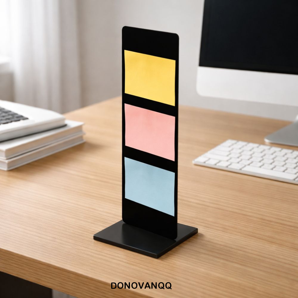 Bảng ghi chú Acrylic DONOVANQQ để bàn, nhắc nhở bên màn hình trong suốt có thể tháo rời, bảng lịch để bàn khô xóa được, hiển thị dọc màn hình máy tính