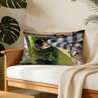 Vỏ gối hình chữ nhật bằng Polyester in một mặt Byeon Woo Seok, Vỏ đệm ghế Sofa ô tô, Vỏ gối trang trí nhà cửa (không lõi).