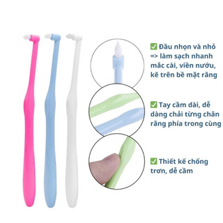 Bàn chải niềng răng, bàn chải đầu nhỏ, bàn chải mắc cài, chải răng hàm, kẽ răng vệ sinh răng miệng răng niềng