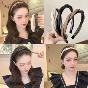 AqToCna Pu Da Bện s Dành Cho Nữ Đơn Giản Xoắn Tóc Cà Phê Màu Be Băng Đô Quấn Tóc Bé Gái Phụ Kiện Tóc Mũ AqToCna