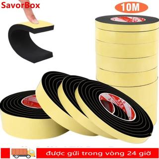 Băng xốp xốp SAVORBOX, Dải niêm phong cao su 10M dính chắc chắn, Dải niêm phong cửa sổ EVA một mặt