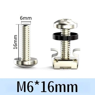 Bộ ốc vít M6x16mm đen bạc cho tủ máy chủ 10 bộ Kích thước: M6 x 16mm،Mạ kẽm،Bắt tủ rack, tủ mạng