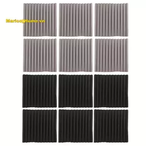12 Chiếc Acoustic Foam Board, Studio Wedge Tile, Acoustic Foam Cách Âm Pyramid Studio Treatment Wall Panel 2.5X30X30cm