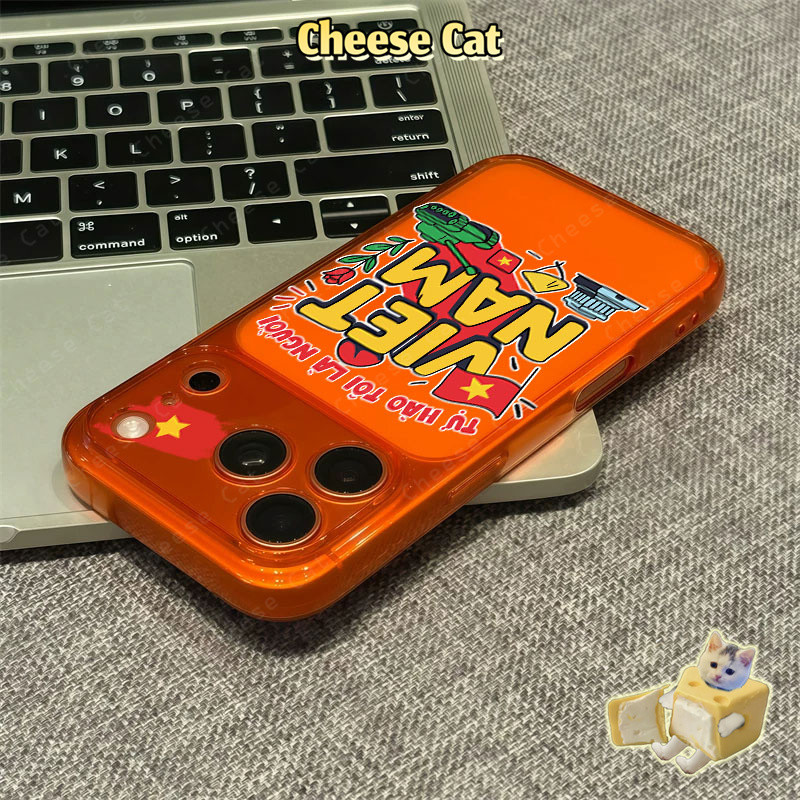nét đẹp văn hóa việt nam Ốp Lưng Màu Cam Cho iPhone 17 Pro Max 13 12 11 15 16 Plus Xs XR Vỏ Bảo Vệ Ống Kính iPhone