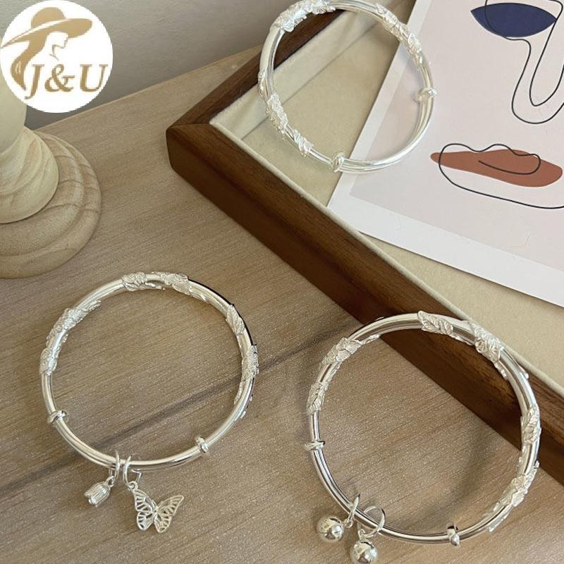 JU Bạc Nữ Đầy Đủ Hoa Chuông Bướm Vòng Tay Ánh Sáng Sang Trọng Mở Có Thể Điều Chỉnh Vòng Tay Nữ Trang Sức Phụ Kiện
﻿ VN