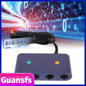 Guansfs Bộ Chuyển Đổi Dành Cho Wii U Và PC 3 Trong 1 Cắm Chơi Bộ Chuyển Đổi Bộ Điều Khiển Trò Chơi Hỗ Trợ Chức Năng Turbo Boost Với ​​Cáp Dài 150Cm