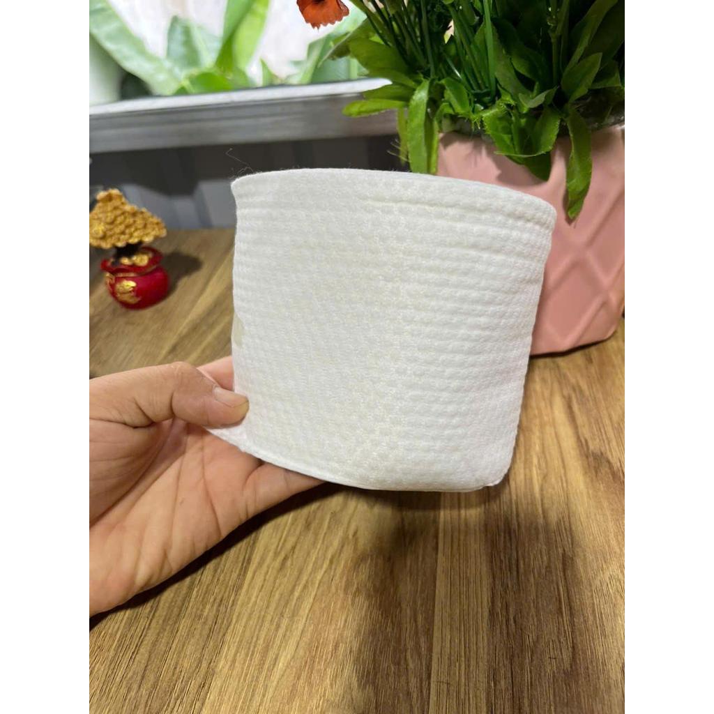 Khăn Lau Mặt Khô Cotton Cao Cấp Cuộn 40 Tờ – Khăn Tẩy Trang Đa Năng Túi Trái Đào,Mềm Mại Cho Da