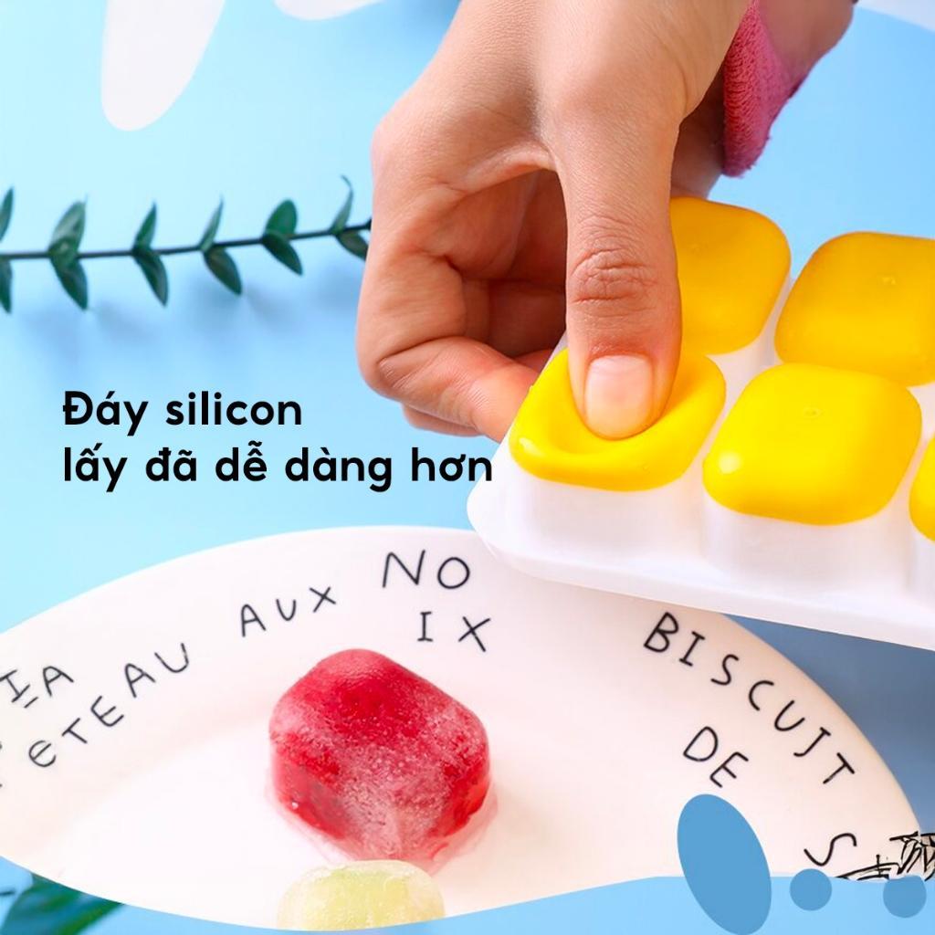 Combo 5 Khay Đá Silicon Dẻo Có Nắp – Khuôn Làm Đá Tủ Lạnh Tiện Dụng, Chống Mùi, Dễ Vệ Sinh Hằng Ngày