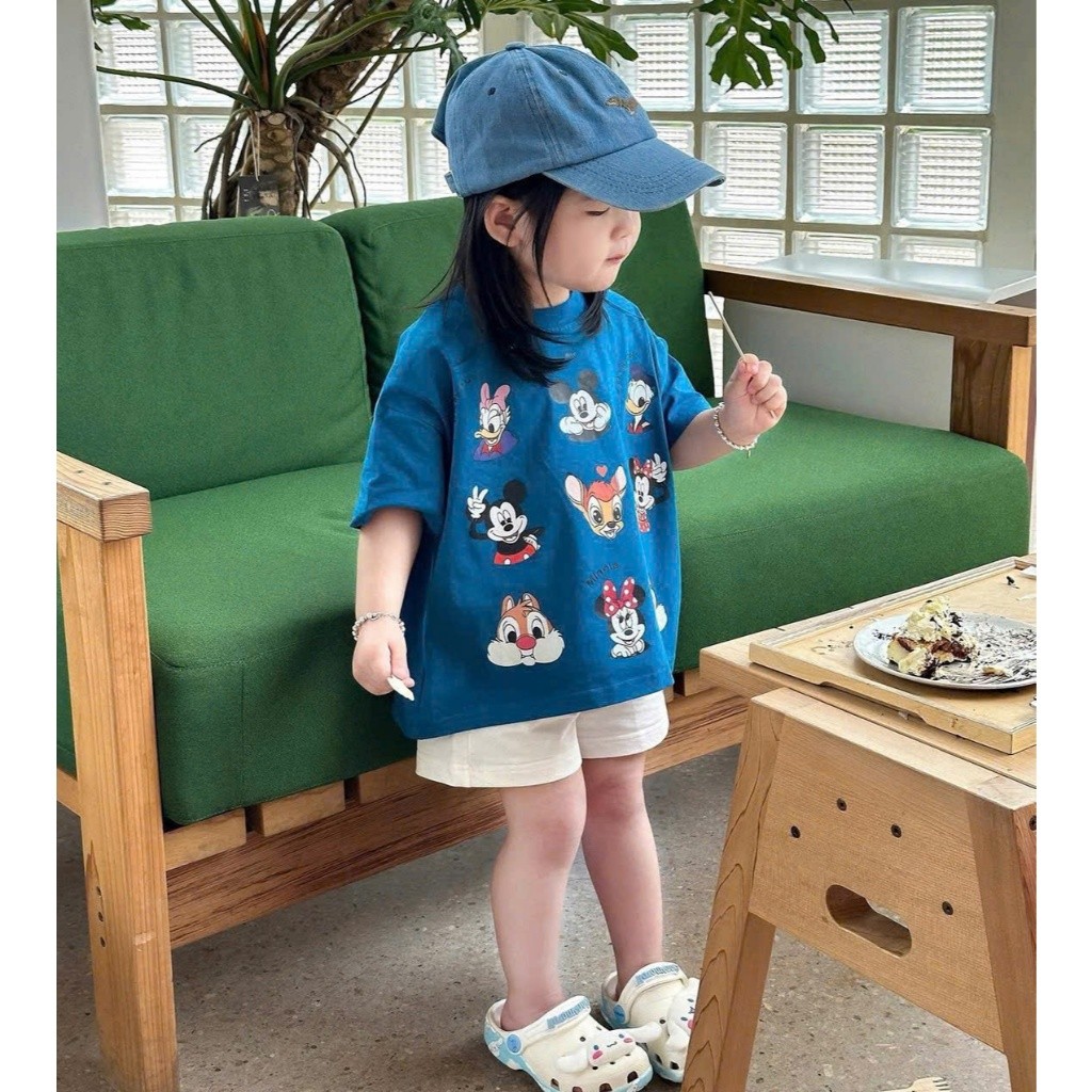 Sét Bé Gái HỌA TIẾT MICKY MÈO QC65 K.Kid Bộ Mùa Hè Cotton Mát Size 8-20kg M65