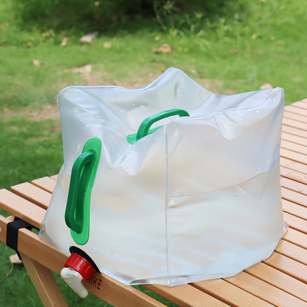Hộp đựng nước có thể gập lại 20L, Bình nước PVC có thể gập lại di động có vòi & tay cầm để cắm trại ngoài trời