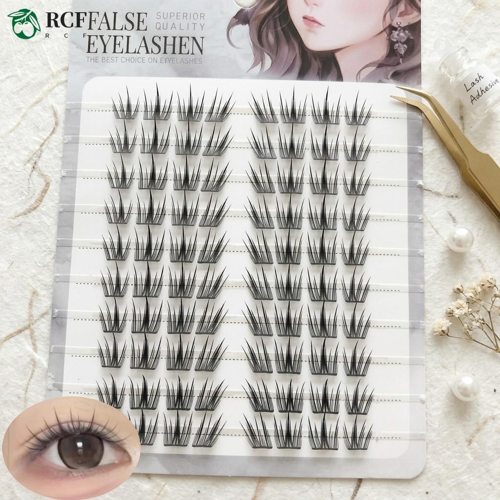 Phong cách Manga tự nhiên Lông mi giả Cụm đơn Thân cây vô hình C Curl 9-13mm