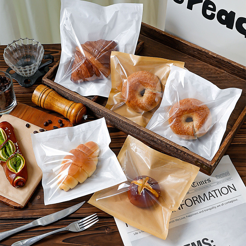 Túi Bao Bì Bánh Mì Nướng Thực Phẩm Dùng Một Lần Túi Giấy Kraft Chống Dầu Oubao Bagel Donut Bánh Mì Nướng Túi26042001