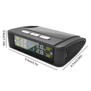 TPMS Giám Sát Áp Suất Lốp 4 Cảm Biến, Sạc Năng Lượng Mặt Trời & USB, Hiển Thị Nhiệt Độ, Dùng Cho Ô Tô SUV Xe Con