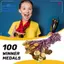 100 Miếng Trẻ Em Nhựa Người Chiến Thắng Huy Chương Người Chiến Thắng Vàng Huy Chương Cho Phong Cách, Trang Trí Tiệc Và Giải Thưởng