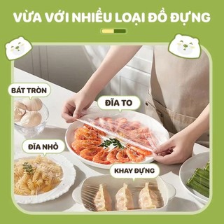[Combo 3 Bịch] Màng bọc thực phẩm TopGia bịch 300 cái, có chun co dãn bọc đồ ăn nhanh