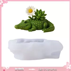 YOI Khuôn Silicone Cá Sấu cho Nhựa, Bê Tông, Đựng Trang Sức và Trang trí Cây Mọng Nước