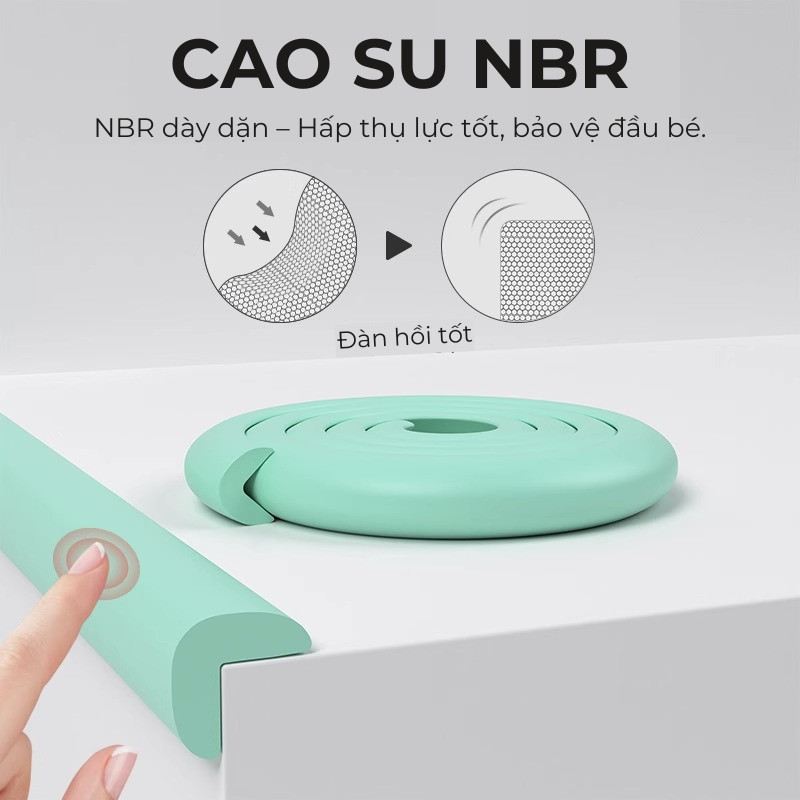 Xốp Bọc Cạnh Bàn An Toàn Cho Bé 2m – Cao Su NBR Mềm Mại, Dán Góc Bàn Chống Va Đập, Cắt Tuỳ Ý | 377
