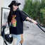 Bé Gái Hoa Graffiti Áo Thun Tay Ngắn Mùa Hè 2026 Phong Cách Mới Trẻ Em Rời Áo Thường Ngày