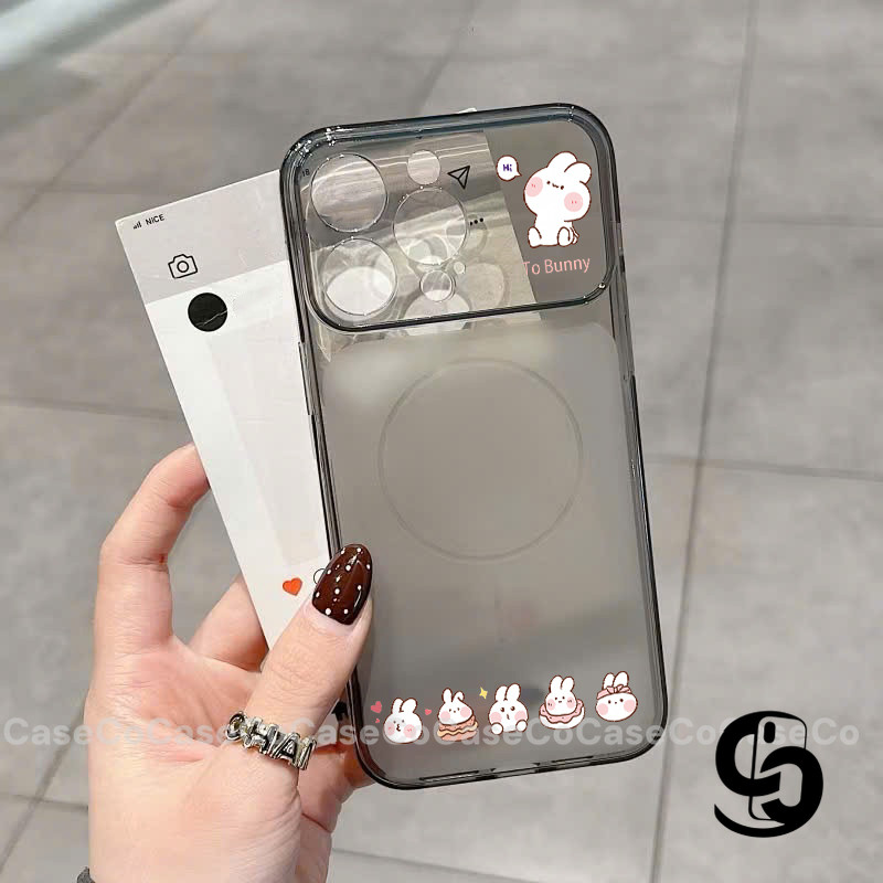 Ốp Lưng Cho IPhone 16 13 15 12 11 17 14 Pro Max 16 15 Plus 17Air Bìa Mềm Mờ Siêu Mỏng Hình Thỏ Đáng Yêu