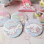 【Roshy】Gương nhỏ hình trái tim Melody Girl Gương tròn nhỏ sáng tạo Gương cầm tay hoạt hình Sanrio