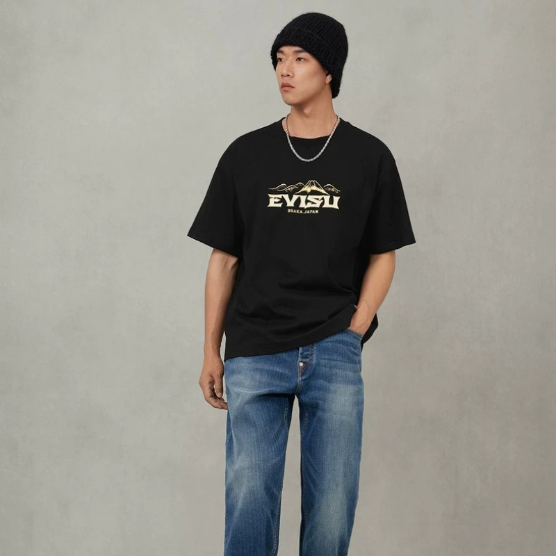 Áo sơ mi unisex vintage cotton, họa tiết chữ M lớn màu vàng, size XS đến 3XL