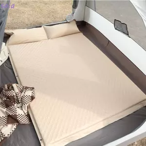 Nệm cắm trại SAIA - Nệm bơm hơi tự động hai tone màu xanh lá và beige, dày 5cm, thích hợp sử dụng ngoài trời