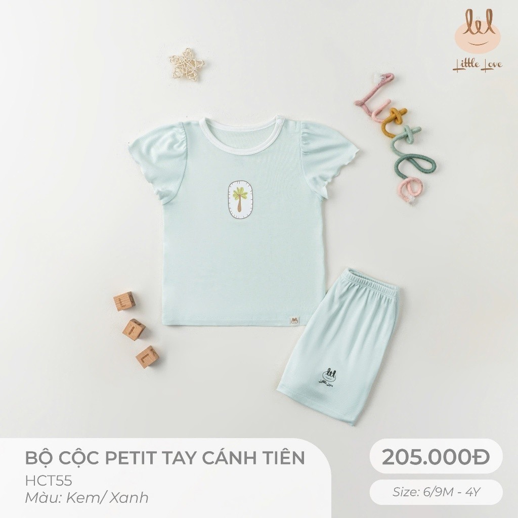 BỘ CỘC PETIT TAY CÁNH TIÊN[ SIÊU MỀM, MÁT, MỊN CO DÃN VÀ THẤM HÚT ] SZ 6M -4Y (HCT55)