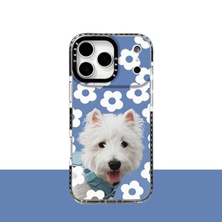 Ốp điện thoại mềm hình chú chó hoa cho iPhone 17 Pro Max 16 Plus 15 14 13 12 11 Vỏ bảo vệ chống sốc