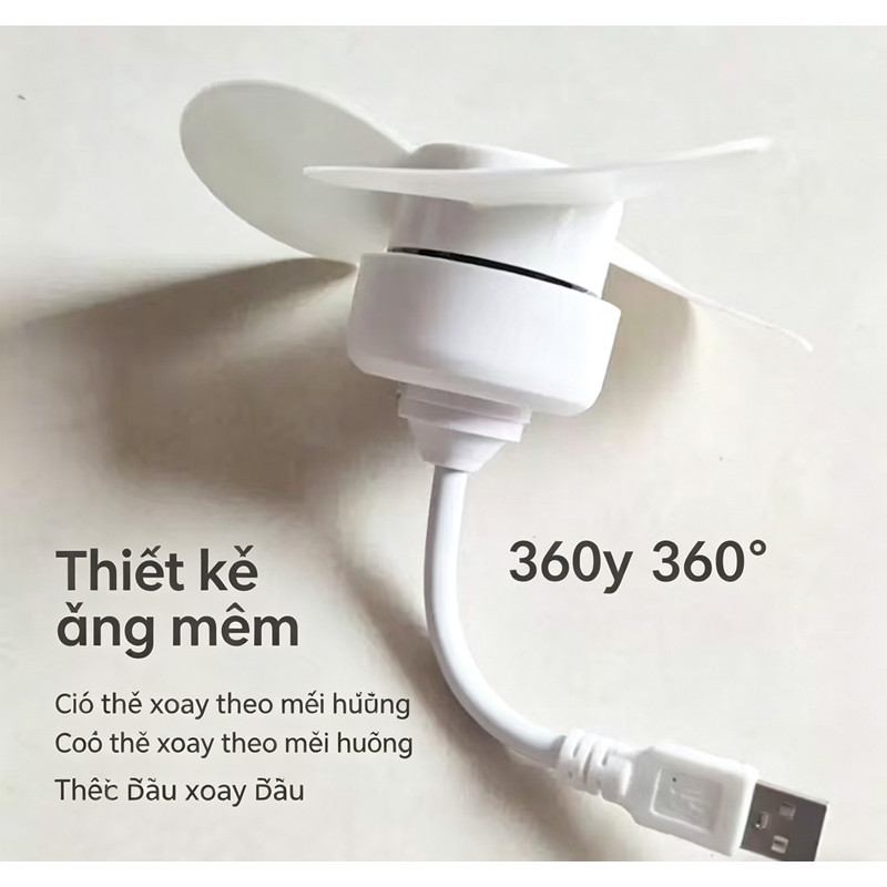 Quạt Cầm Tay Mùa Hè Ngoài Trời Và Du Lịch Đầu Cắm USB Làm Mát Im Lặng Không Dây Mini