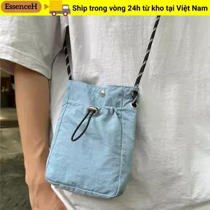Túi Messenger ESSENCEH, Túi Đeo Vai Phong Cách Tối Giản Màu Trơn, Túi Điện Thoại Vải Nhẹ Thời Trang Cho Ngoài Trời