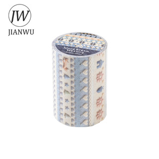 JIANWU Đảo Dệt Giấc Mơ Series Vintage Dệt Kim Họa Tiết Phong Cảnh Chất Liệu Cắt Băng Sáng Tạo DIY Tạp Chí Văn Phòng Phẩm