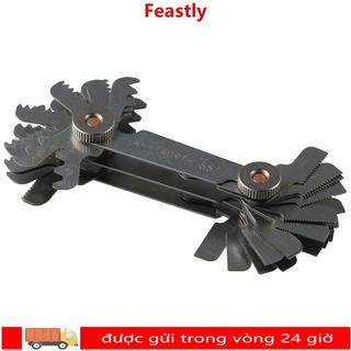 Đồng hồ đo cắt FEASTLY, Thép không gỉ 55 độ & 60 độ Vít Thread Pitch Gauge, Đa năng 52 chiếc Thước đo chỉ số & Imperial Đo lường công nghiệp
