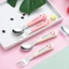 Thép không gỉ 304 Trẻ Em Di Động ins Bộ Đồ Ăn Cho Bé Thực Phẩm Bổ Sung Thìa Nĩa Giá Trị Cao Bộ Thìa Quà Tặng FLSP
