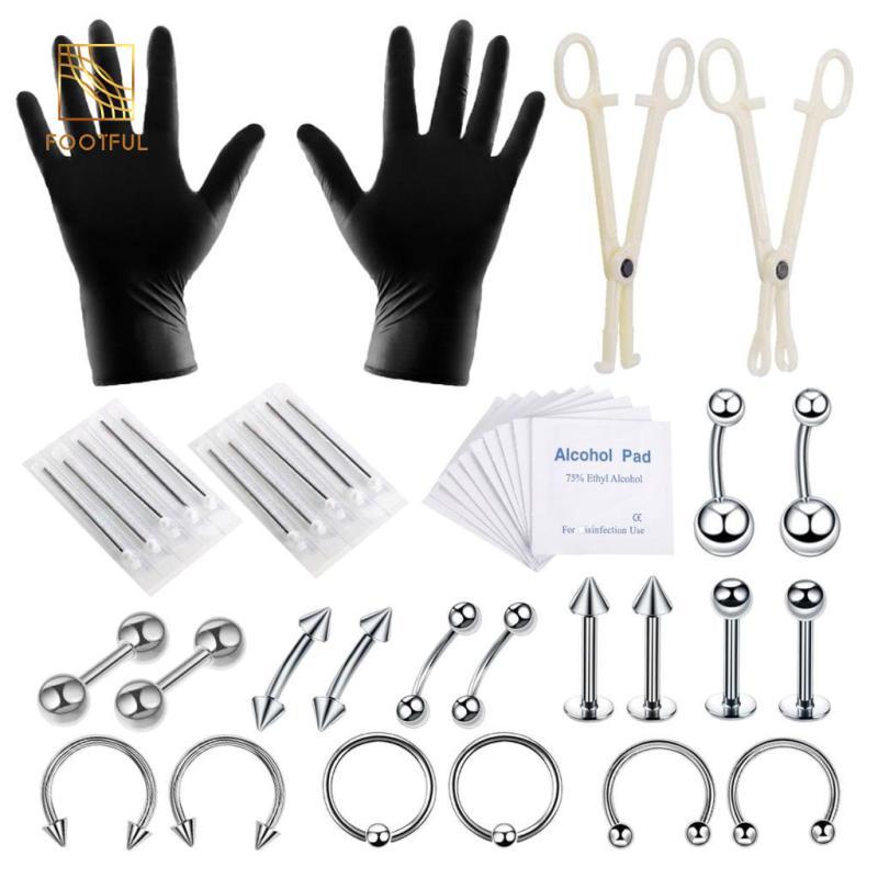 Đồ dùng xăm chuyên nghiệp - Bộ 42 dây chuyền body cho lông mày, bụng và lưỡi