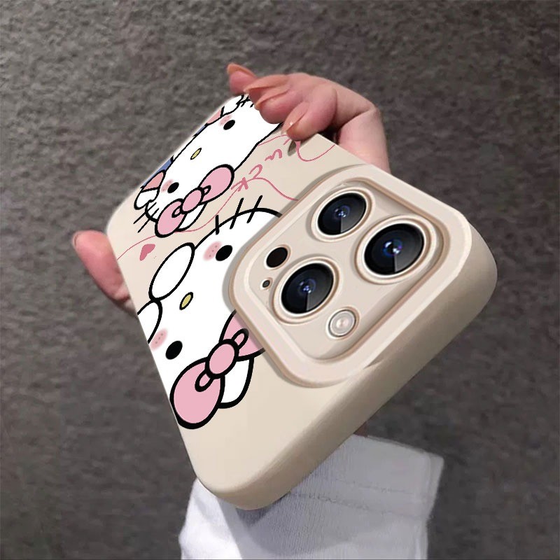 Ốp điện thoại silicon mềm Hello Cat Luck bảo vệ camera chống sốc - iP 7/8/X/XS/11/12/13/14/15/16/17/Plus/Pro/Max/Air