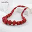 AqToCna 2 Chiếc Vintage Phóng Đại San Hô Đỏ Nelace Dành Cho Nữ Thời Trang Bé Gái Phong Cách Boho Tuyên Bố Retro Nelaces Mỹ Trang Sức Quà Tặng AqToCna