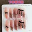 Ballet Streamer Du Lịch Trang Điểm Nơ Đen Mặc Ren Chấm Bi Mèo Mắt Móng Tay Trắng