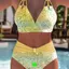 Phong Cách Mới Gradient Da Báo In Nữ Gợi Cảm Đi Biển bikini Tether Ngoại Thương Chia Đồ Bơi DF