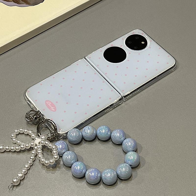 Thích hợp cho Samsung Galaxy ZFlip7 ZFlip6 Vỏ điện thoại dây chuyền chấm bi gấp vỏ cứng tương thích với Z Flip 7 6 5 4 3 5G N3 Flip Mix Flip 2protective cover