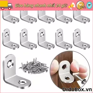 ORDOBOX 10 chiếc Nẹp góc phải, Đầu nối ổn định Giá đỡ L cỡ nhỏ, Giá đỡ góc bằng thép không gỉ 90 độ bền cho kệ Ghế nội thất gỗ