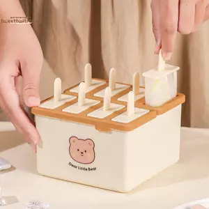 TRTR 4 / 8 Lưới Popsicle Khuôn Có Nắp Nhà Làm Tự Chế Đậu Xanh Popsicle Tự Chế Kem Đông Lạnh Khuôn Làm Kem VN