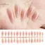 TRTR 30 Cái Màu Blush Móng Tay Giả Có Thể Tháo Rời Móng Tay Giả Có Thể Đeo Ấn Vào Móng Tay Giả Đầu Móng Tay Móng Tay Nghệ Thuật Dụng Cụ Nối Dài VN